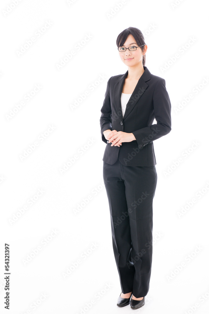 young asian businesswoman on white background young asian businesswoman on white background