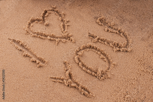 i Love you in the sand