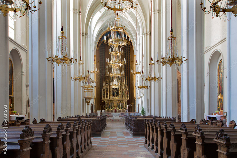 Vienna - Nave of Augustnierkirche or Augustinus church