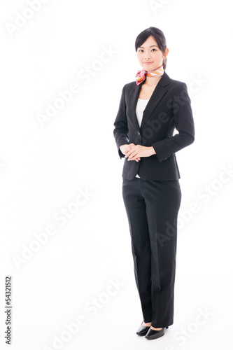 young asian businesswoman on white background