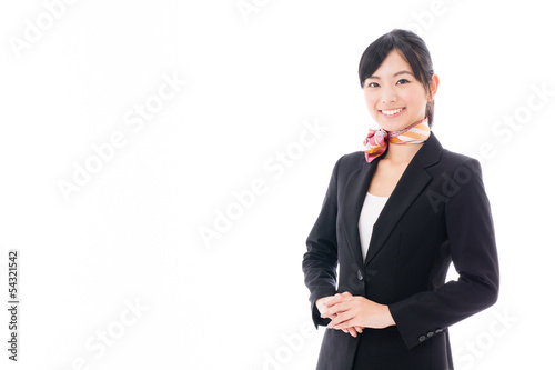 young asian businesswoman on white background