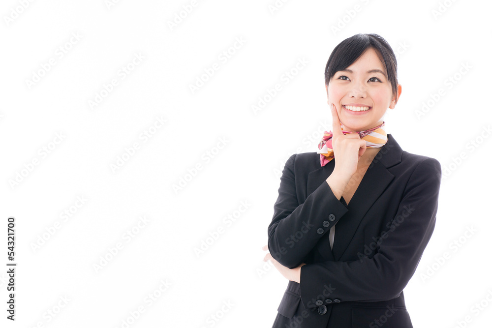 young asian businesswoman smiling on white background young asian businesswoman smiling on white background