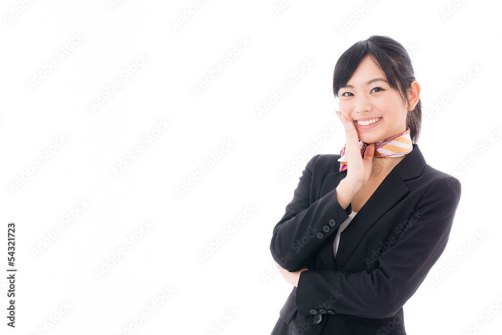 young asian businesswoman smiling on white background young asian businesswoman smiling on white background