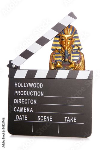 Egyptian mummy with movie clapper