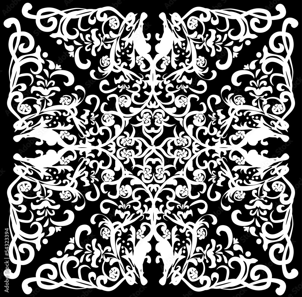 white abstract symmetrical square pattern