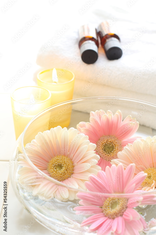 gerbera and aroma candle gerbera and aroma candle