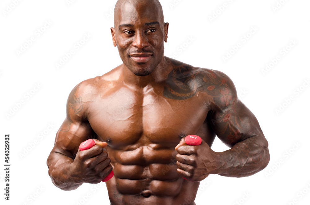 Strong bodybuilder man with perfect abs,biceps, chest