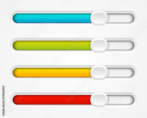 Set of color progress bars