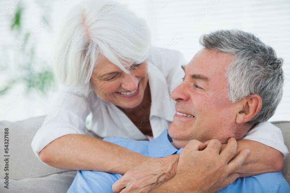 Woman hugging husband Woman hugging husband