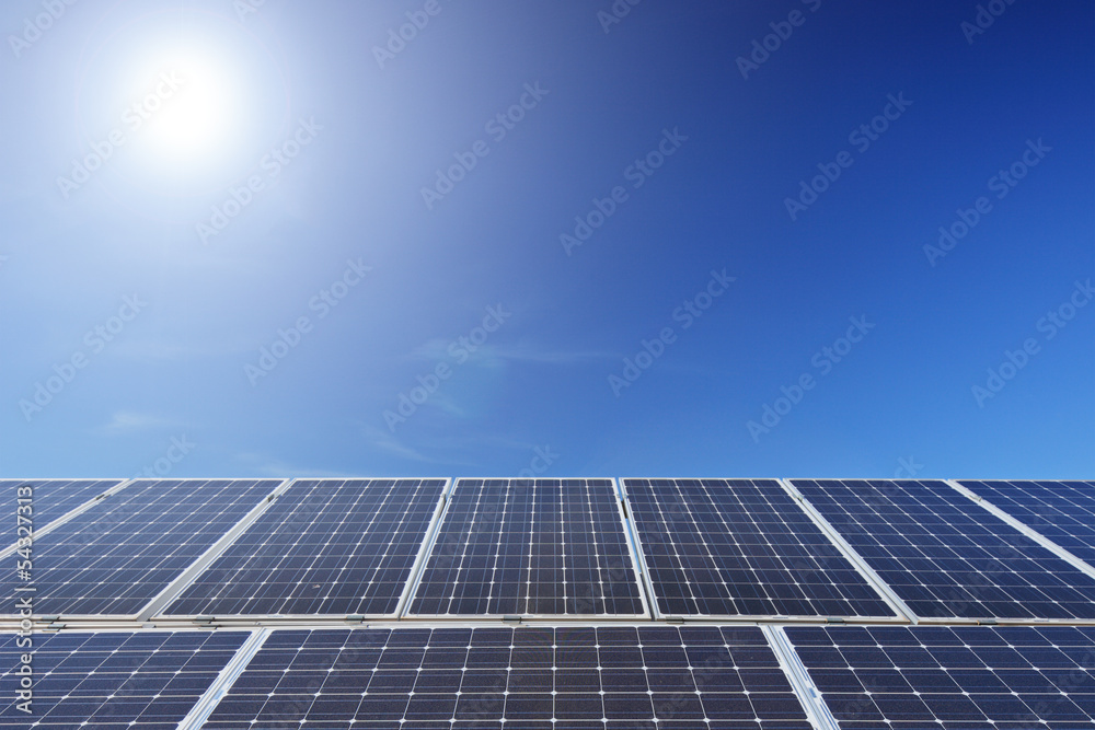Solar photovoltaic cell panels under sun Solar photovoltaic cell panels under sun