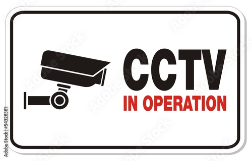 CCTV in operation - rectangle sign