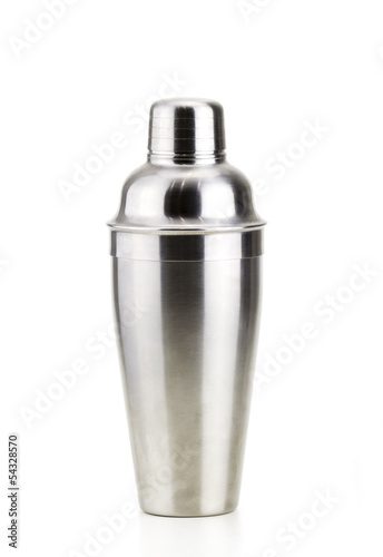 steel cocktail mixer in a white background