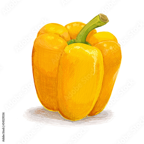 Handmade yellow pepper isolated on white background
