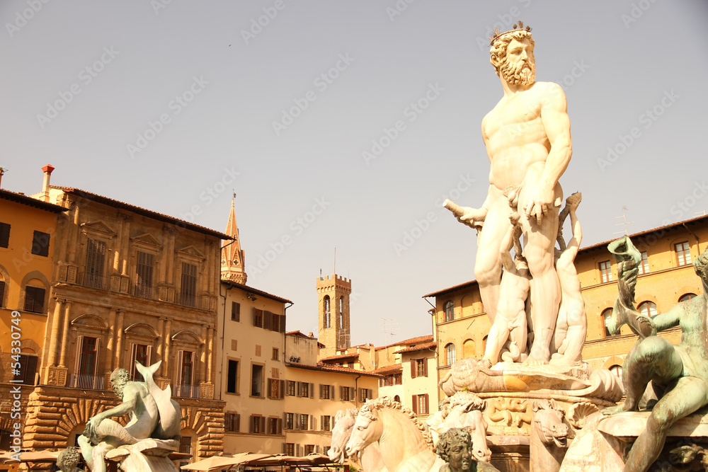 Obraz premium Neptun Brunnen in Florenz