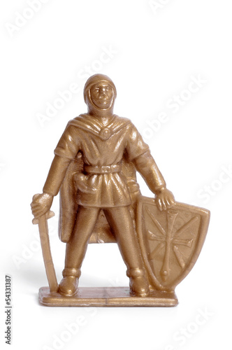 Toy soldier on a white background, knight