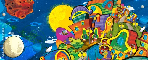 Obraz Temat kosmitów - ufo - gwiazda