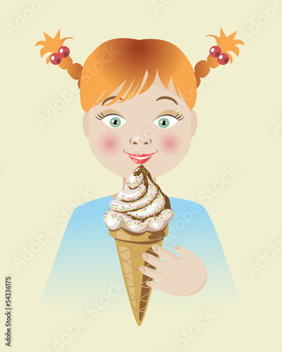 Girl and ice cream