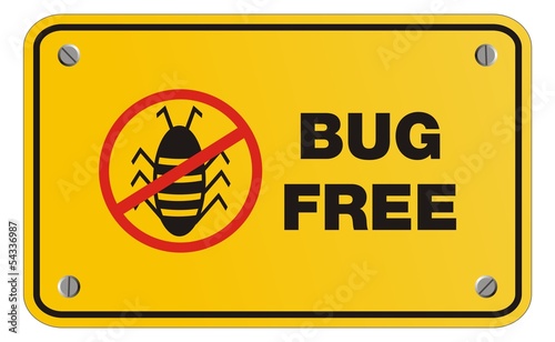 bug free yellow sign - rectangle sign