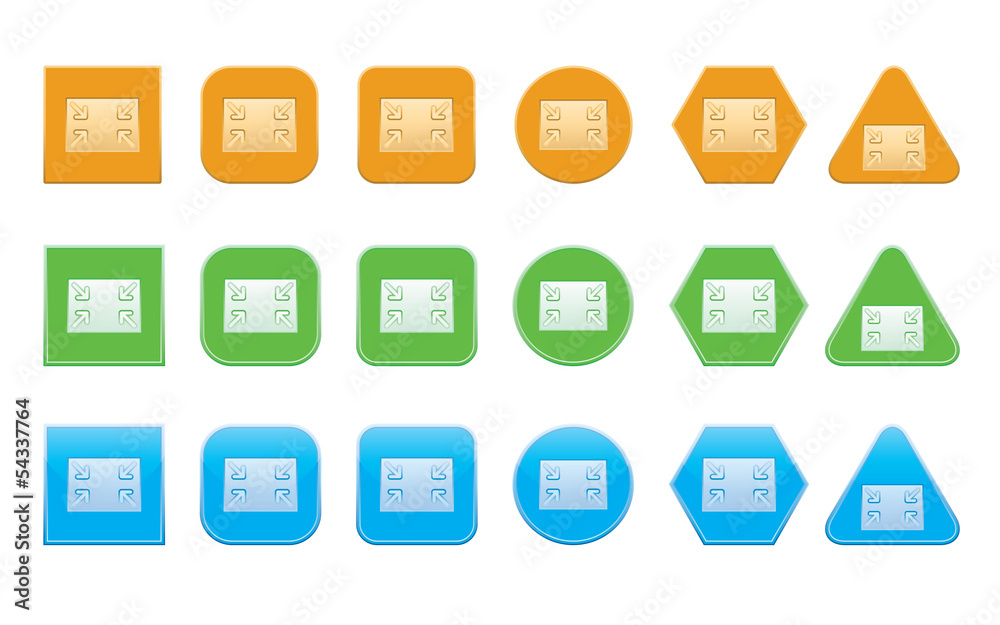 set of normal screen icons of different shape set of normal screen icons of different shape