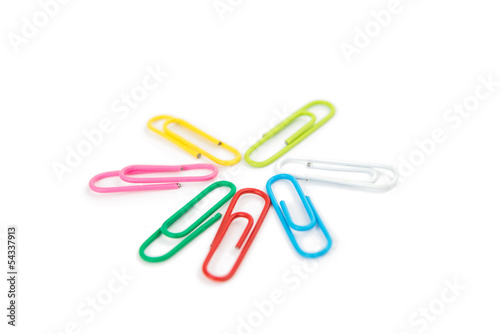 multi-colored paper clips