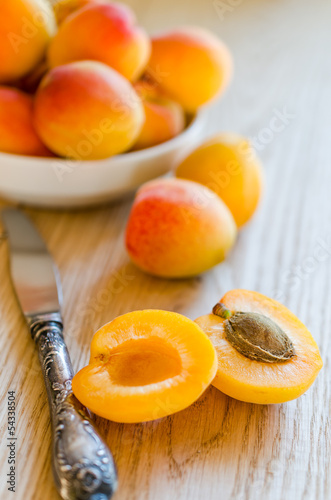 Fresh apricots photo