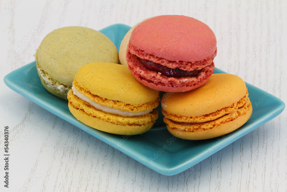 Colorful macaroons, close up