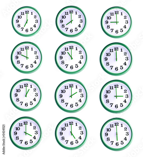 Isolated wall clock collage