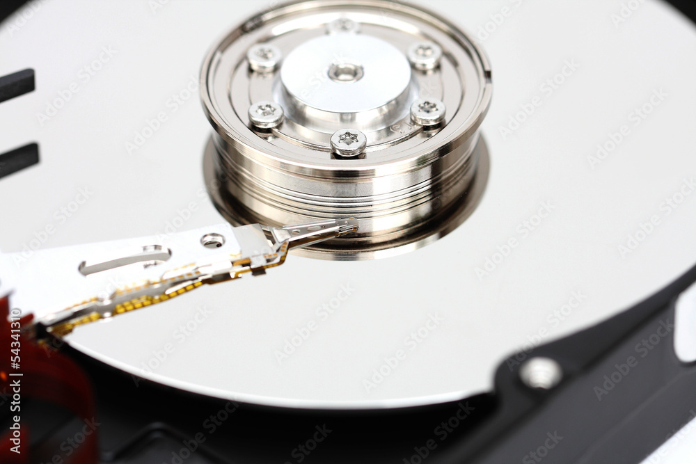 Closeup internal computer hard disk. Closeup internal computer hard disk.