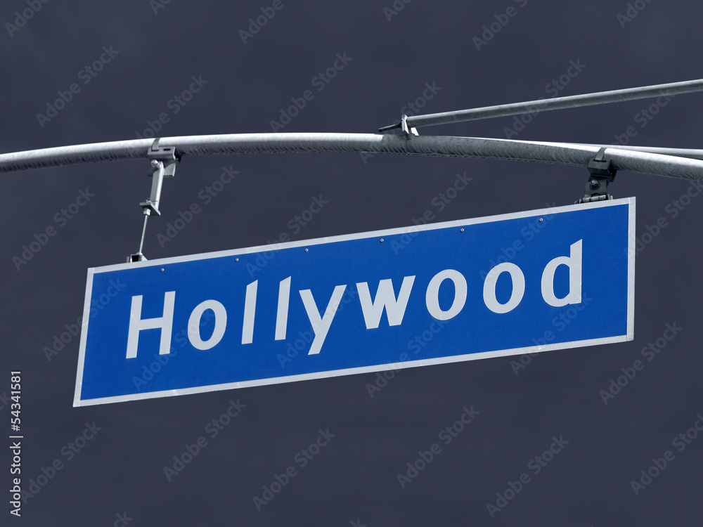 Obraz premium Hollywood Blvd Sign with Storm Sky