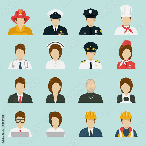profession icon set