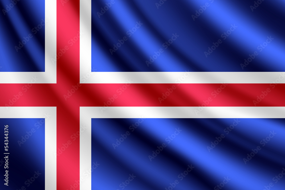 Obraz premium Waving flag of Iceland,vector