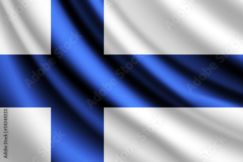 Waving flag of Finland,vector