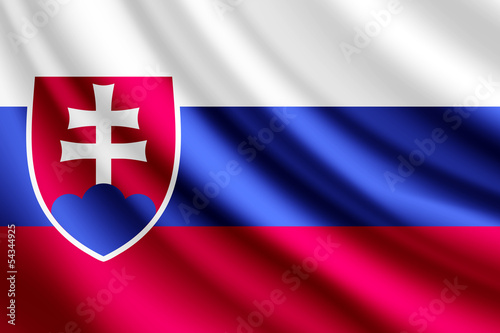Waving flag of Slovakia,vector