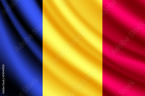 Waving flag of Romania,vector