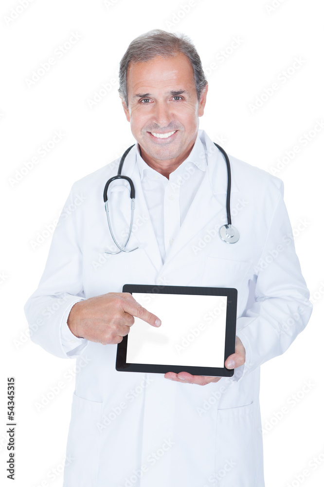 Mature Male Doctor Holding Digital Tablet Mature Male Doctor Holding Digital Tablet