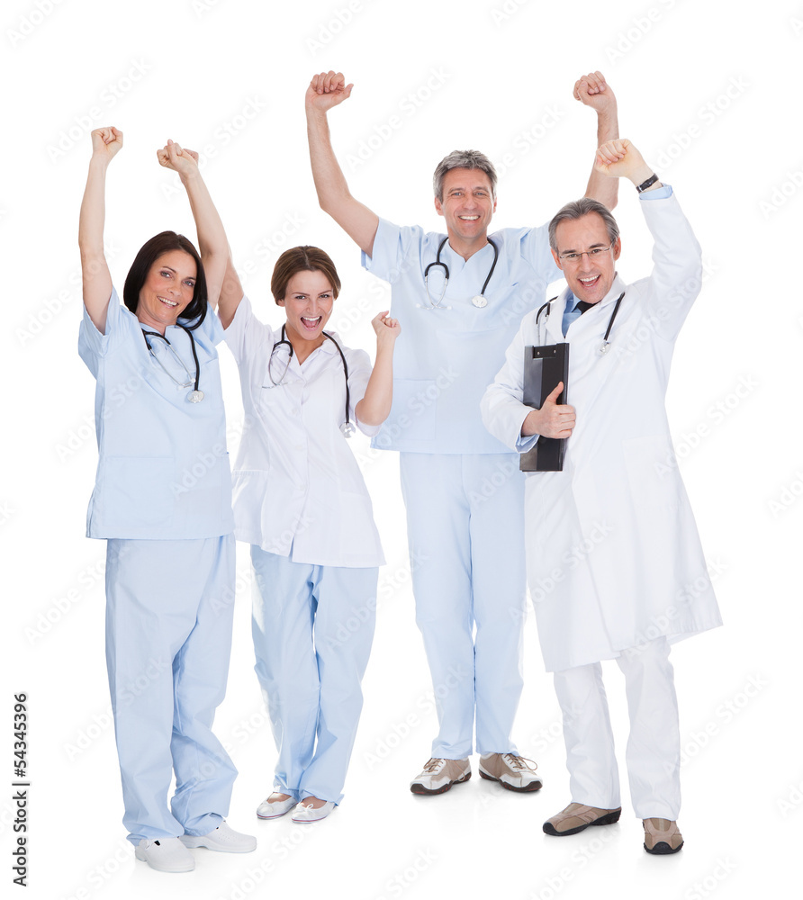 Group Of Happy Excited Doctors Group Of Happy Excited Doctors