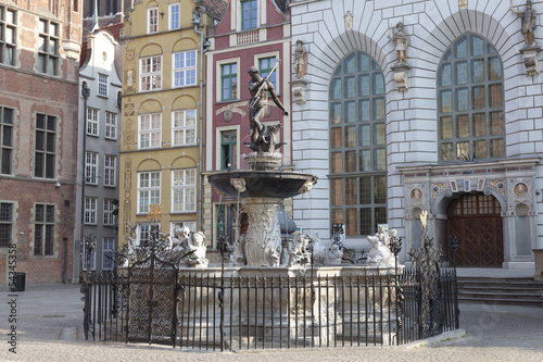 Neptune's Fountain in Gdansk, Poland