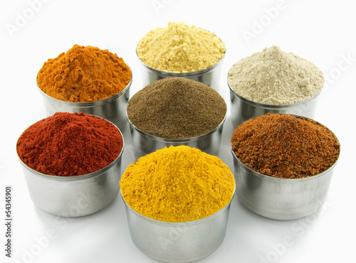 Spice collection isolated on white background