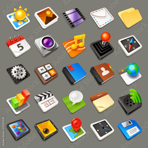 Multimedia icons set