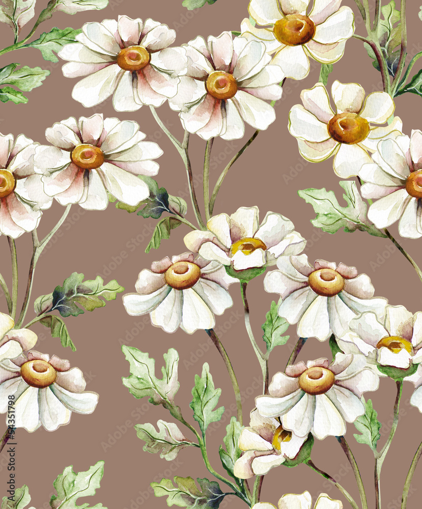 Feverfew Seamless Pattern Feverfew Seamless Pattern