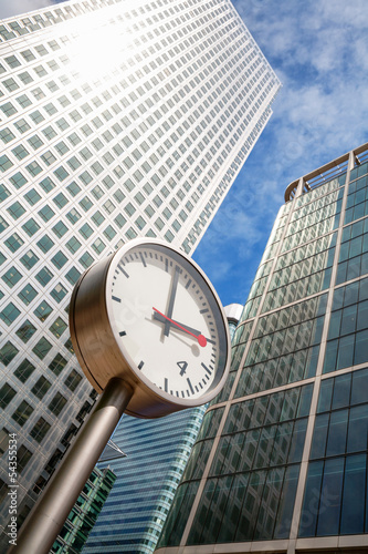 Canary Wharf Clock. London, UK photo