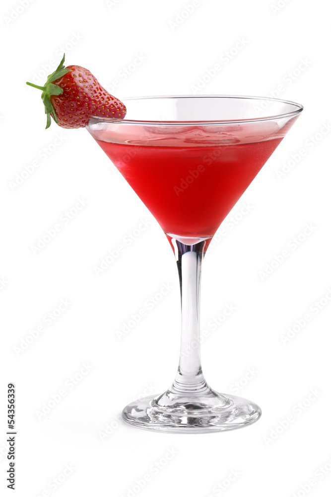 red cocktail with strawberry red cocktail with strawberry