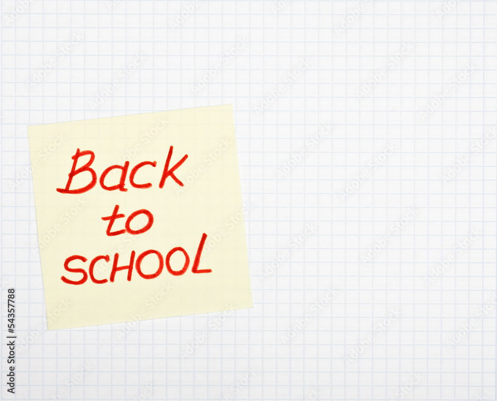 Writing-book with back to school text Writing-book with back to school text