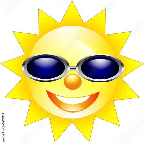 lustige Sonne mit Sonnenbrille