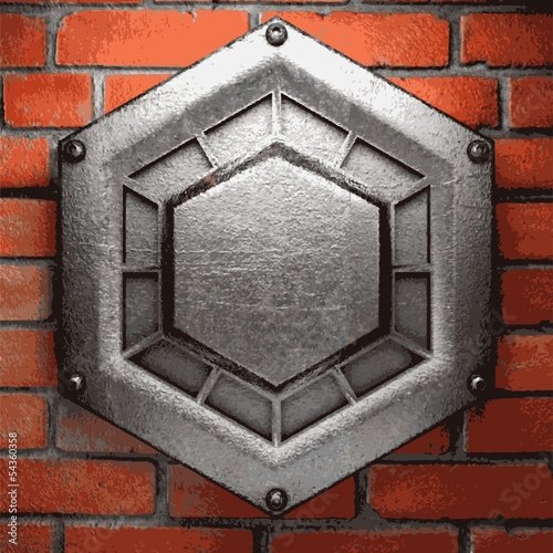 metal and brick background photo