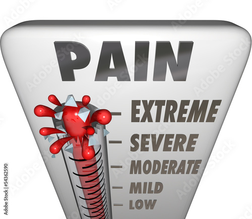 Fotografie Max Pain Level Thermometer Painful Diagnosis Treatment
