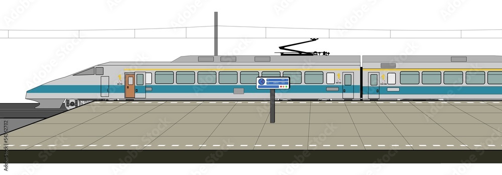 Fototapeta premium High speed train at the train station