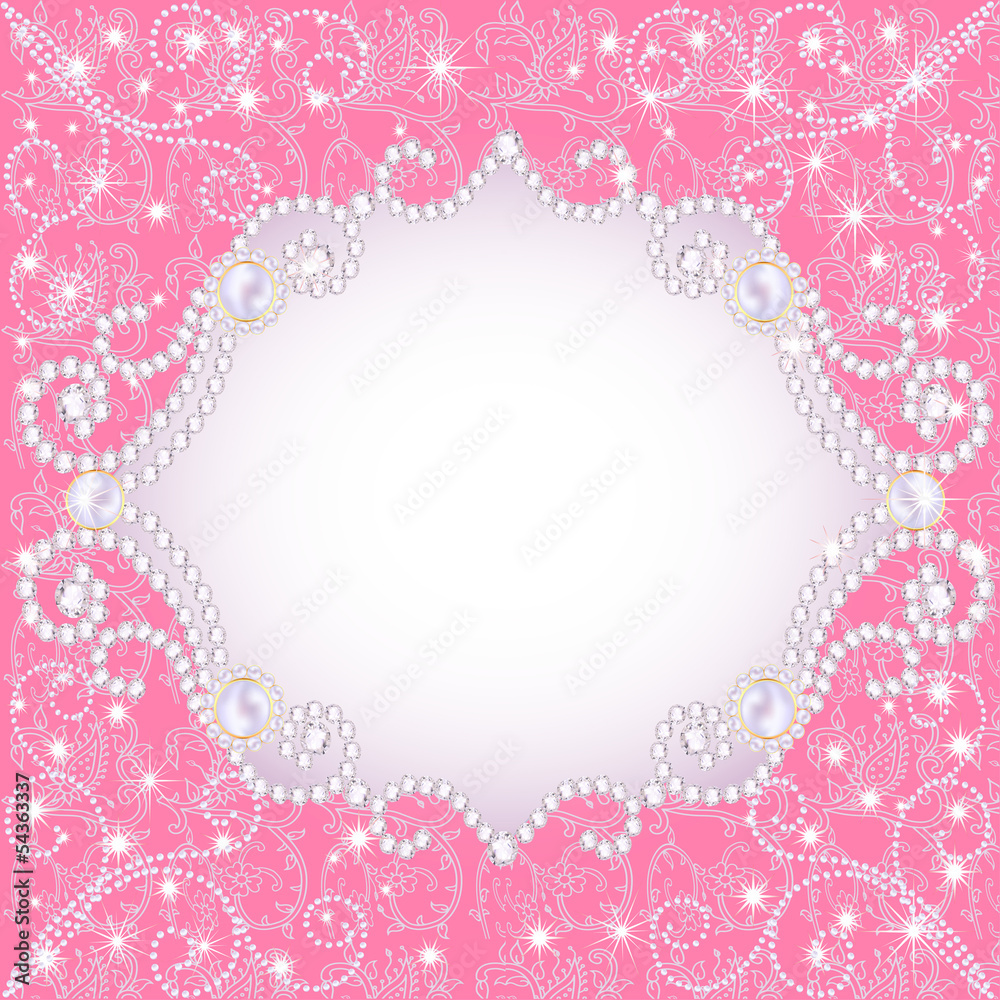 pink background with pearls, for inviting