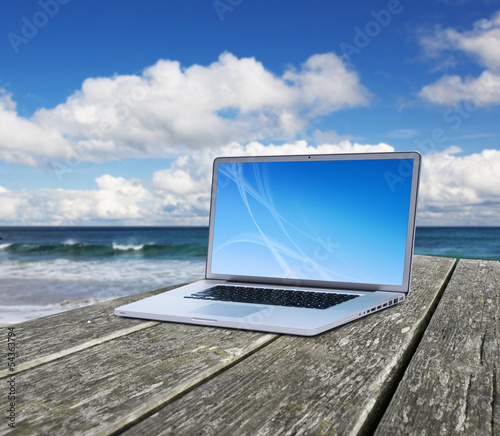 Notebook am Meer