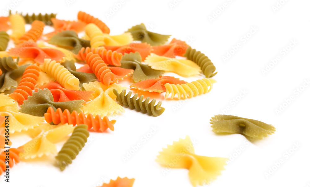 different pasta in three colors. different pasta in three colors.